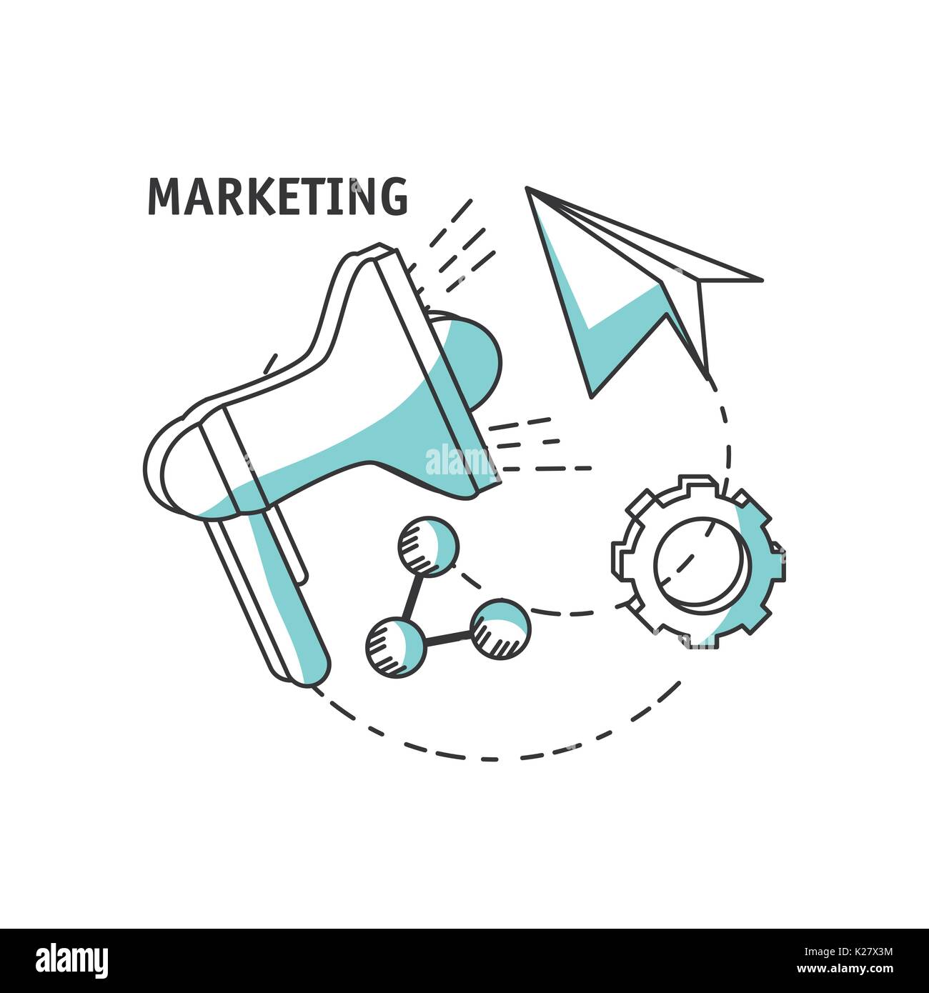 line icons marketing concept vector illustration design Stock Vector ...