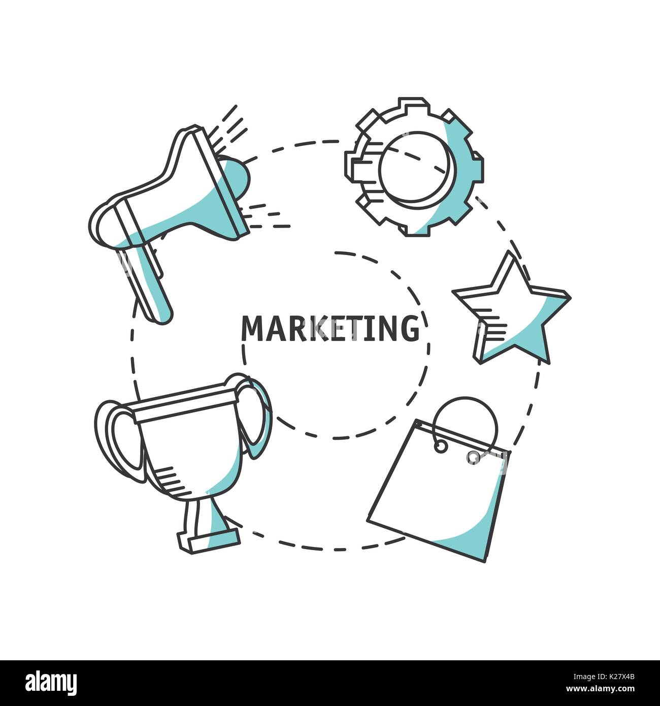line icons marketing concept vector illustration design Stock Vector ...