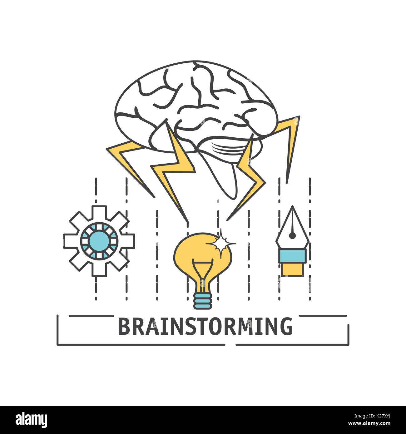 process ideas to creative imagination and innovation vector ...