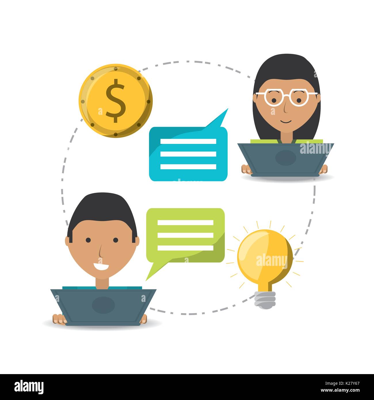 people project to financial business support vector illustration Stock ...