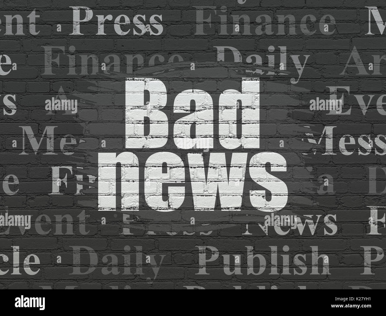 News concept: Bad News on wall background Stock Photo - Alamy
