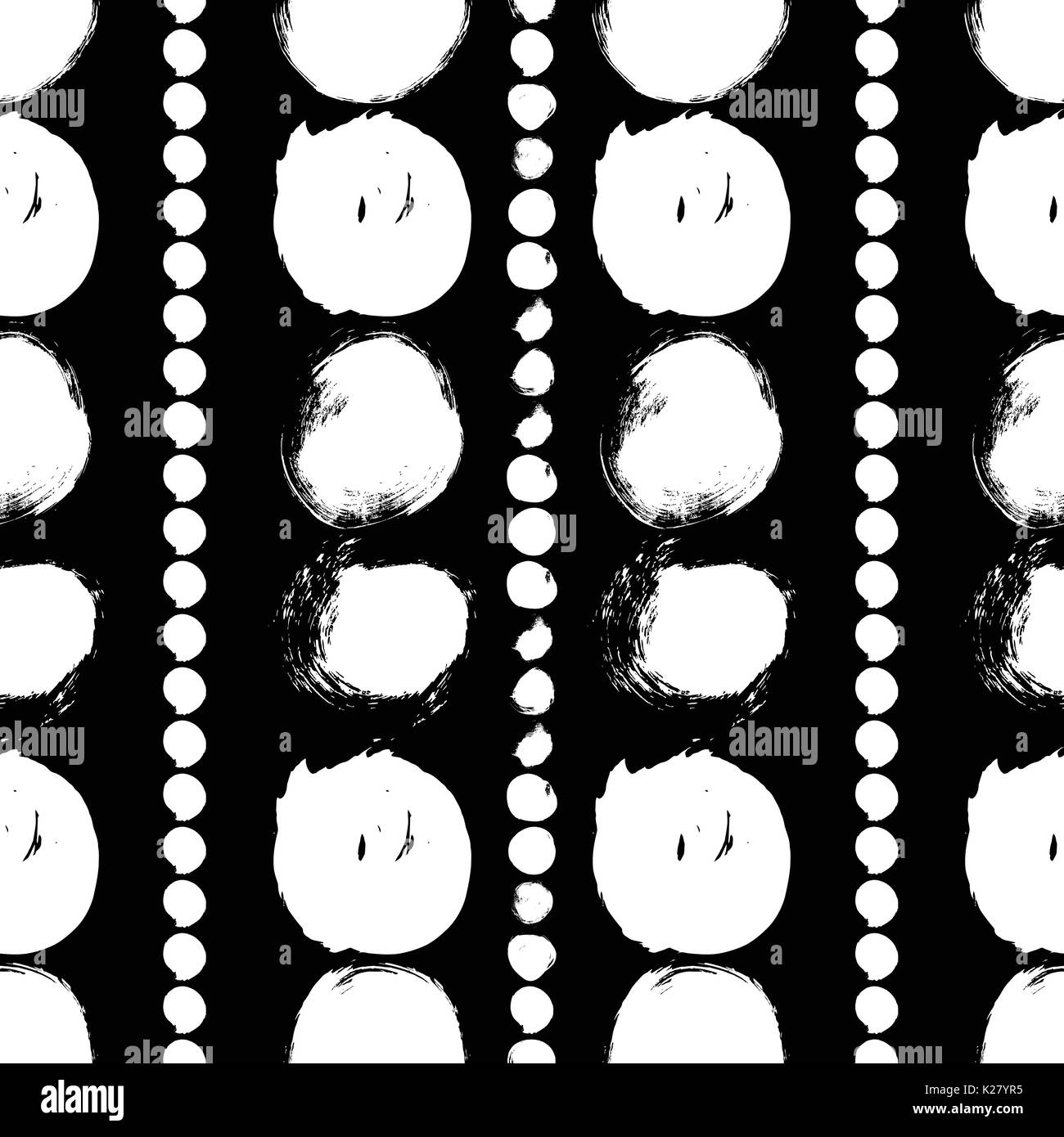 Seamless black and white pattern with circles Stock Vector Image & Art ...