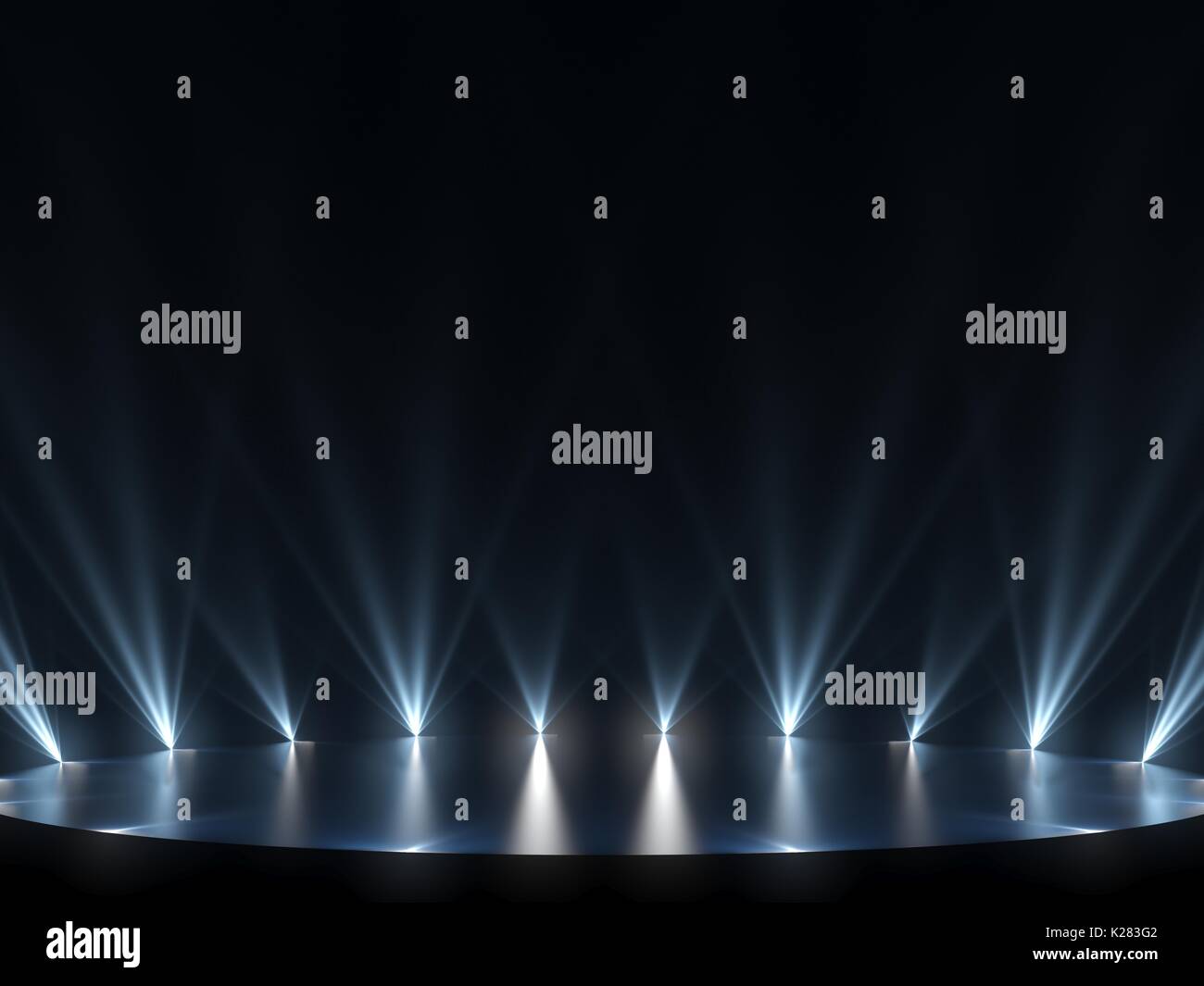 Free stage with lights, lighting devices Stock Photo