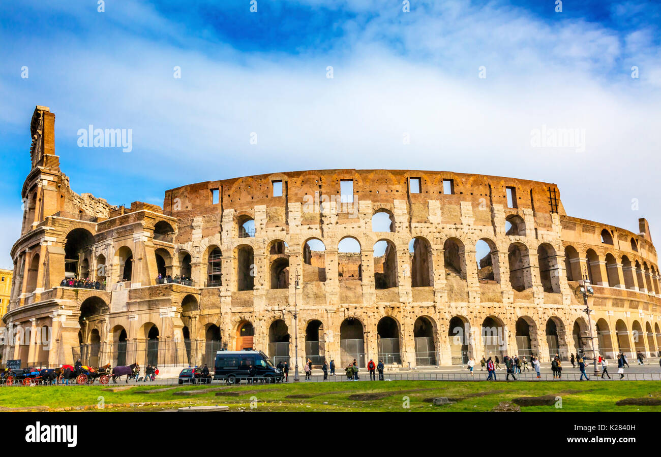 Colosseum Rome Italy. Built by Emperors Vespasian and Titus in 80 AD ...