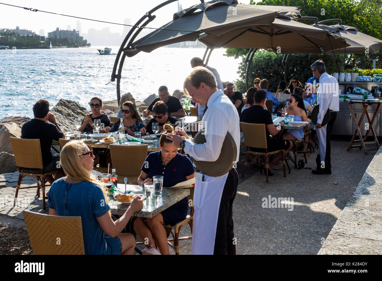 Miami Beach Florida,South Pointe Park,urban park,Smith & Wollensky
