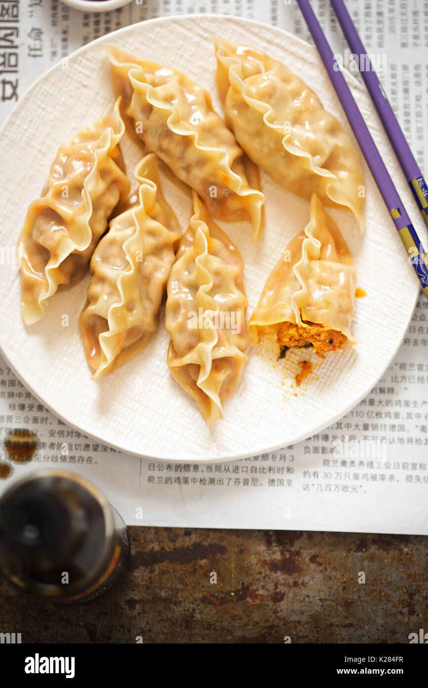 Kimchi & pork original mandu dumplings Stock Photo Alamy