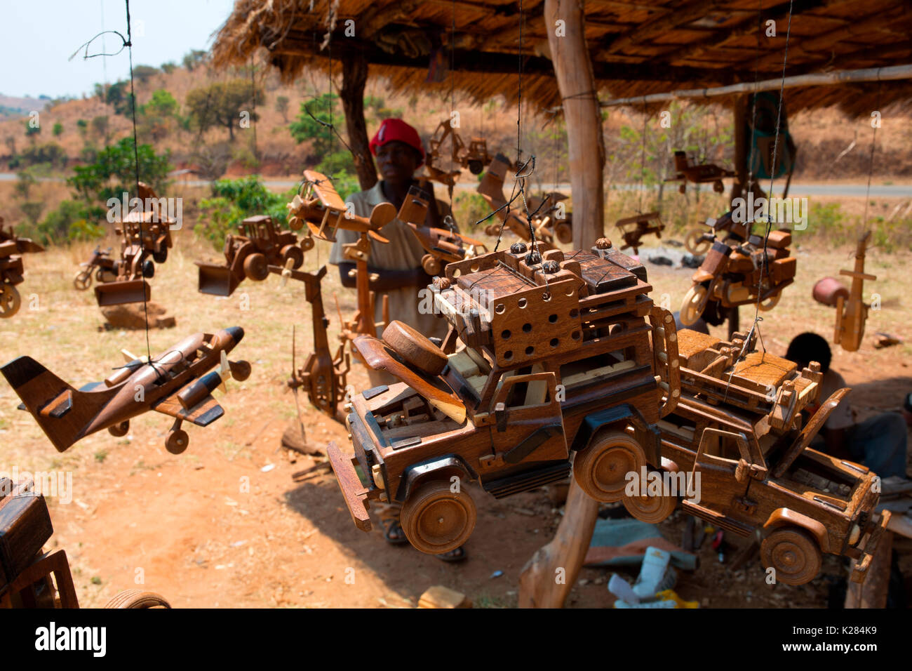 Africa,Malawi,Lilongwe district. Wood crafts Stock Photo