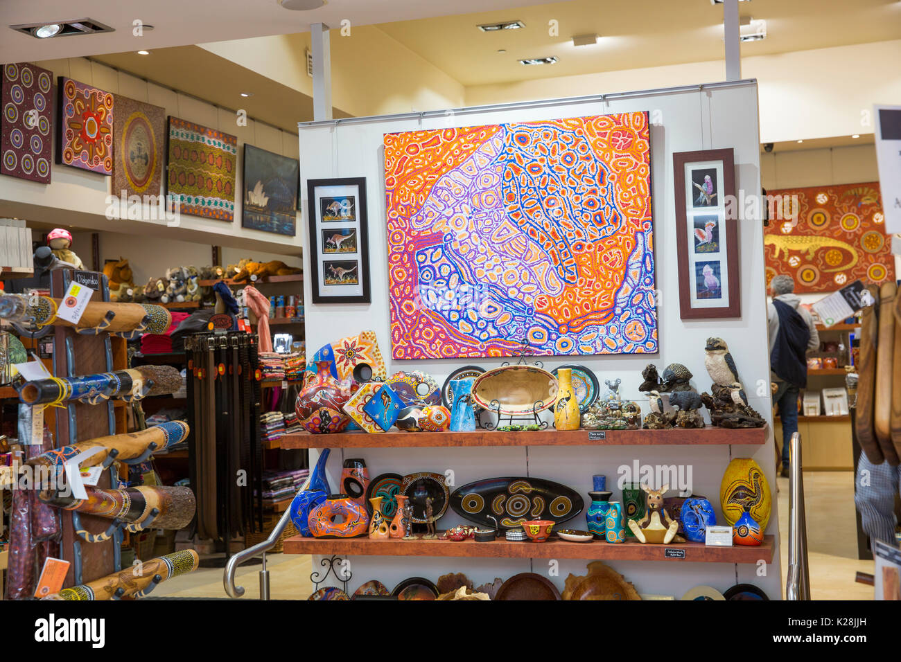 Souvenir shop in The Rocks area of Sydney selling gifts and aboriginal art to locals and tourists,Sydney,Australia Stock Photo