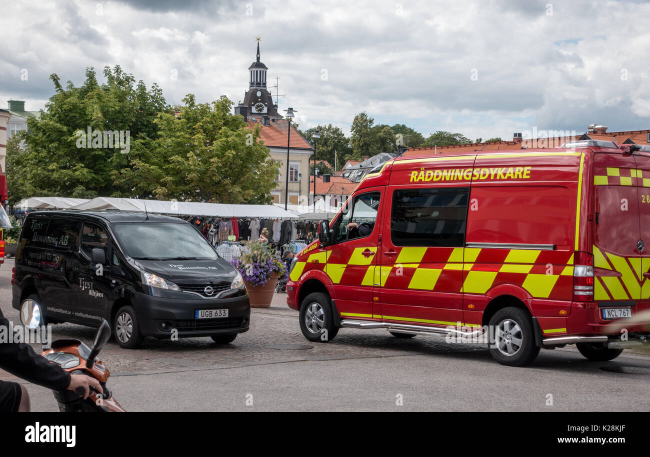 Vastervik, Sweden- July 31, 2017: fire department rescue diver Stock Photo