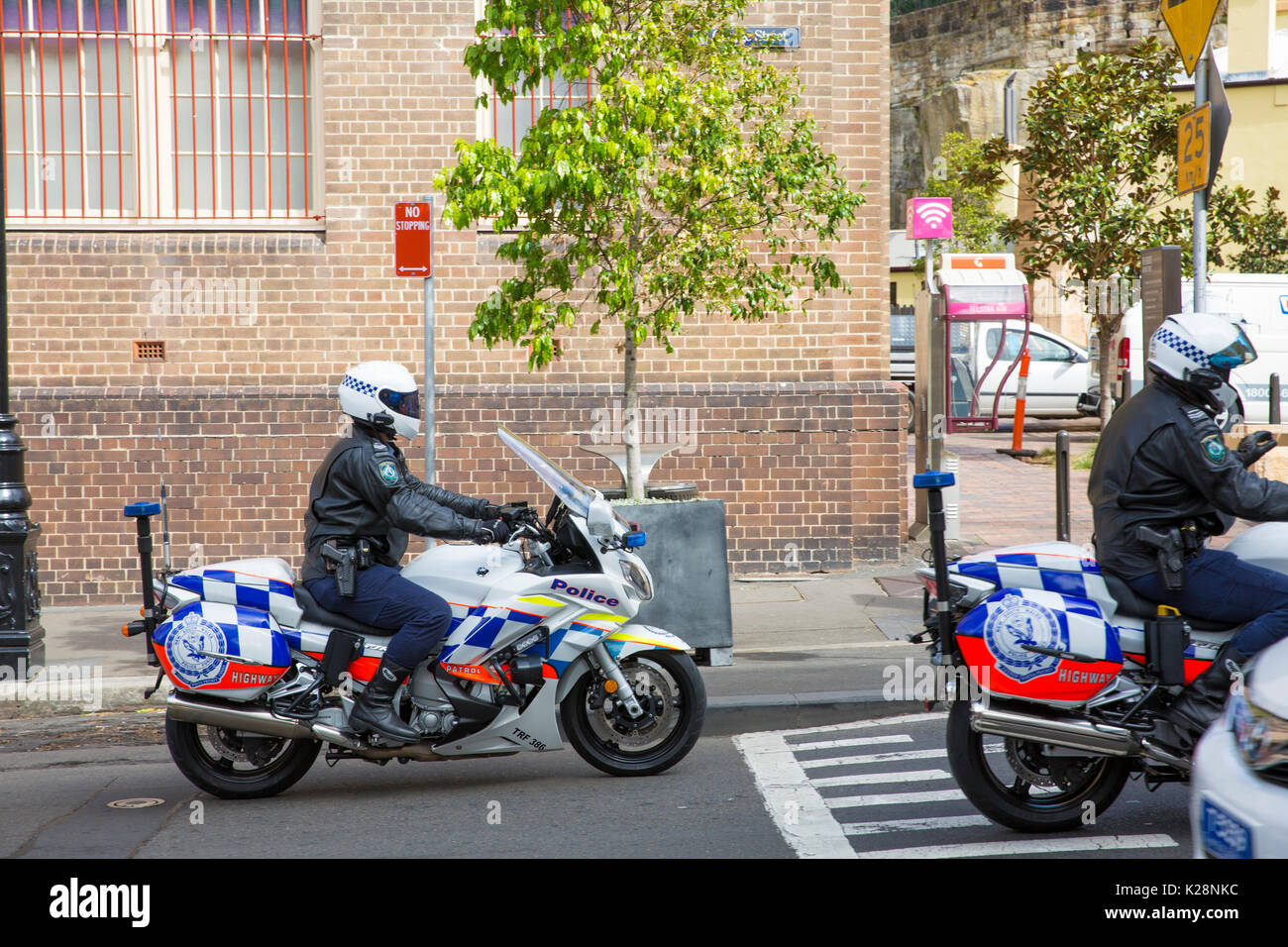 New South Wales Sydney police officers on their motorbikes