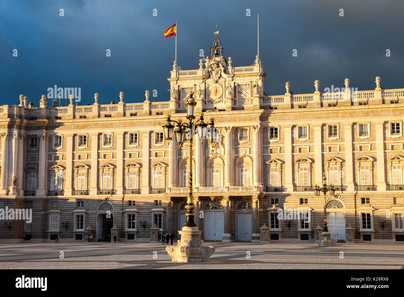 royal-palace-madrid-at-sunset-stock-photo-alamy