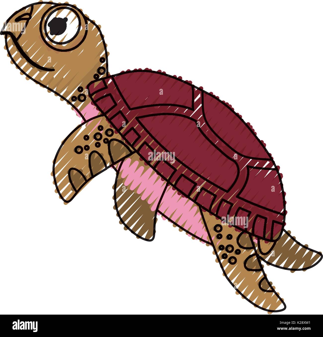 Cute marine turtle Stock Vector Image & Art - Alamy