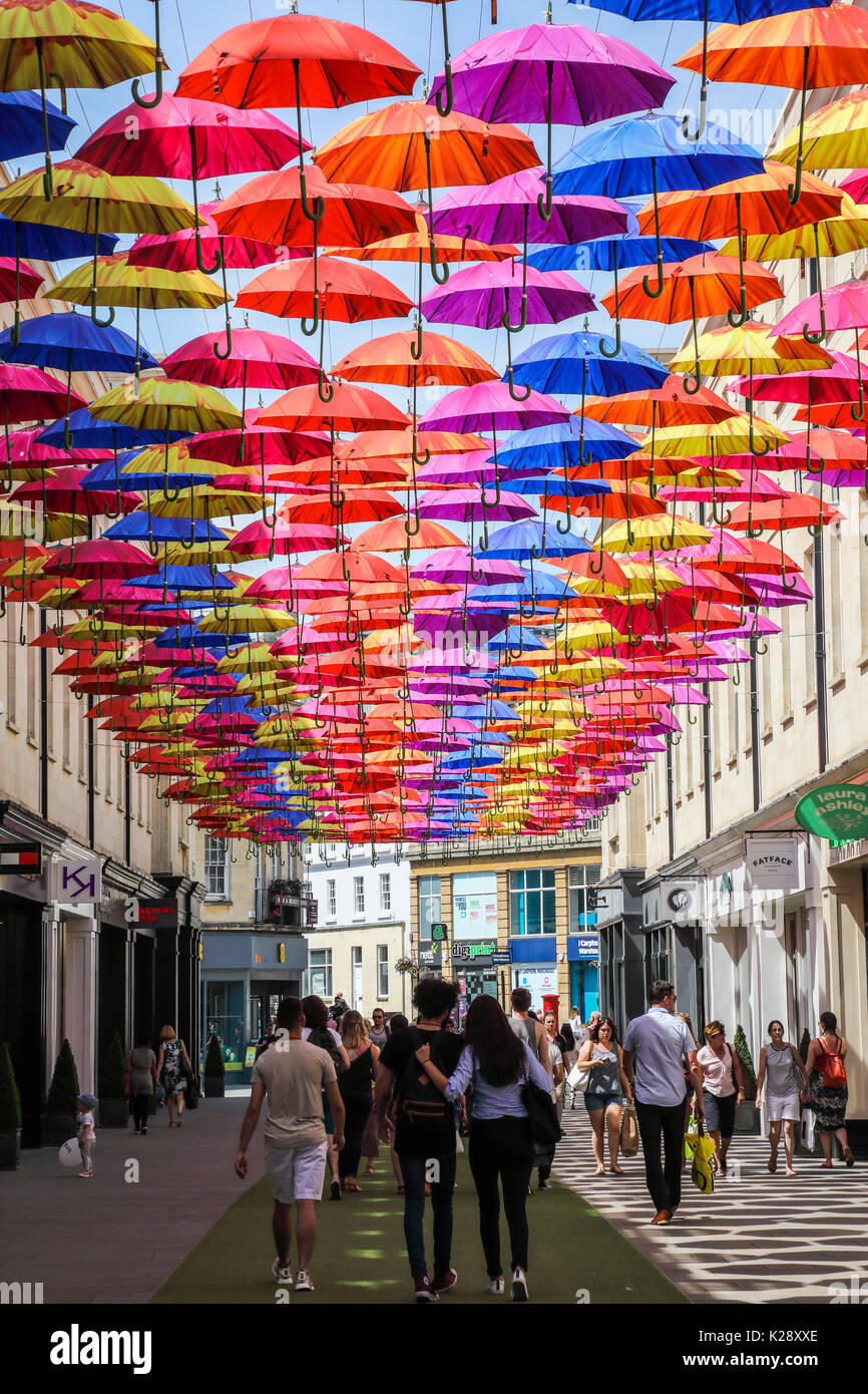 Southgate Shopping Centre, Bath,  'Umbrella Street' , Somerset, England, UK Stock Photo