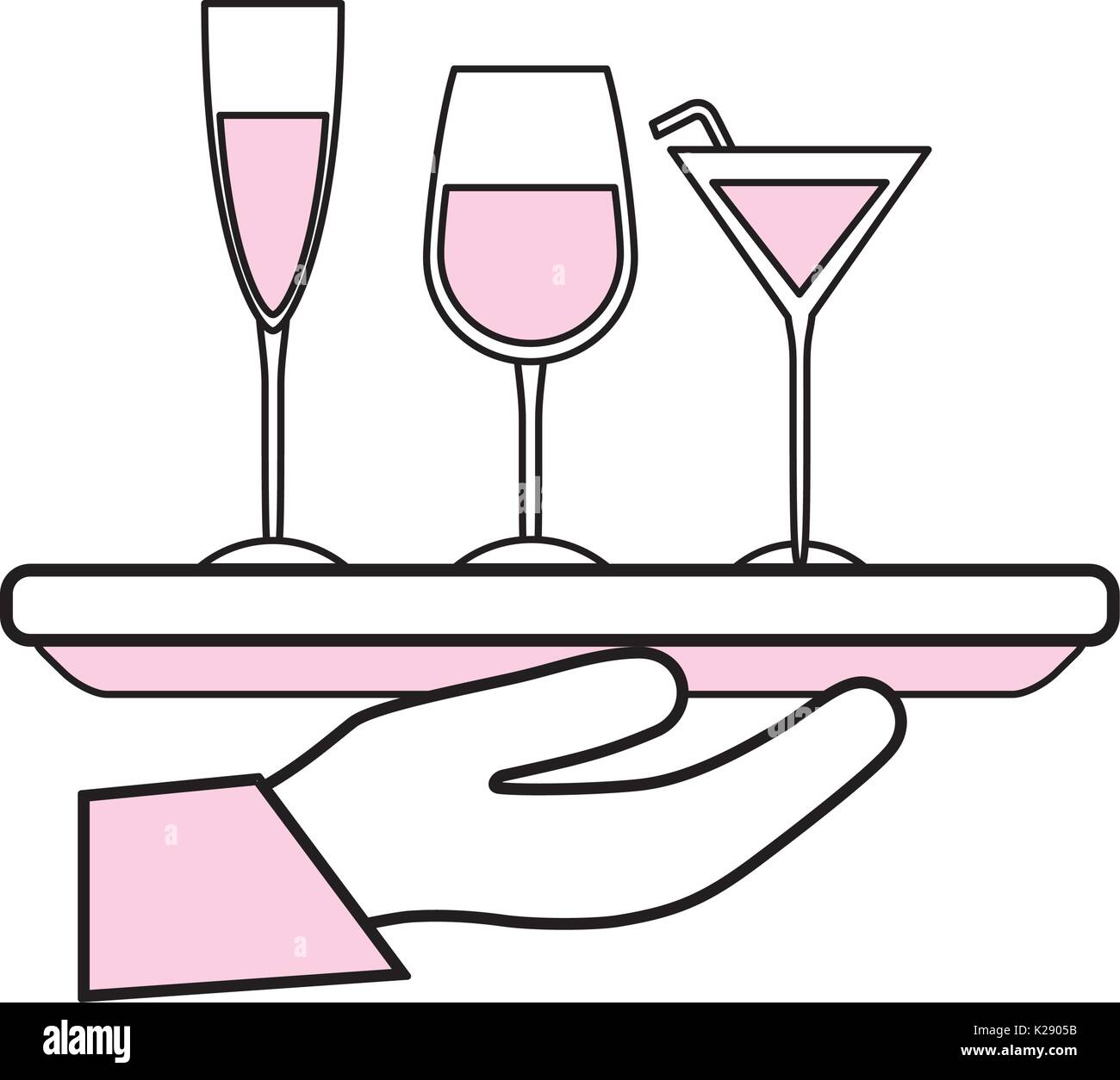 Serving cocktails symbol Stock Vector