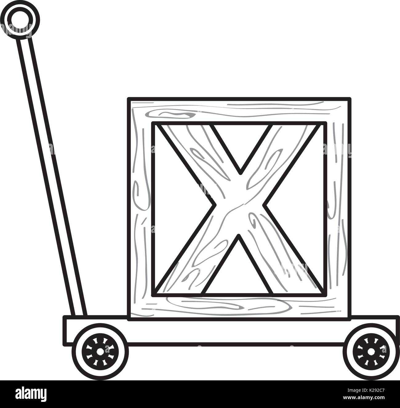 trolley hydraulic jack Stock Vector