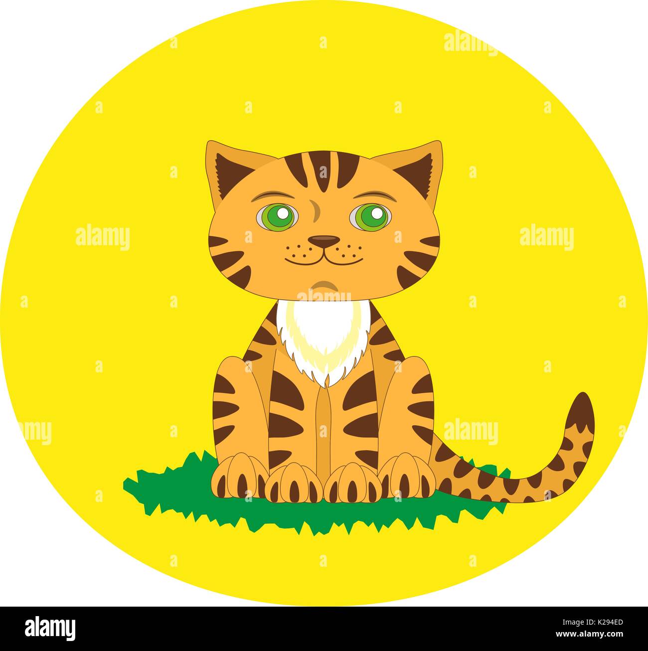 Toy tiger. Cartoon character. Stock Vector