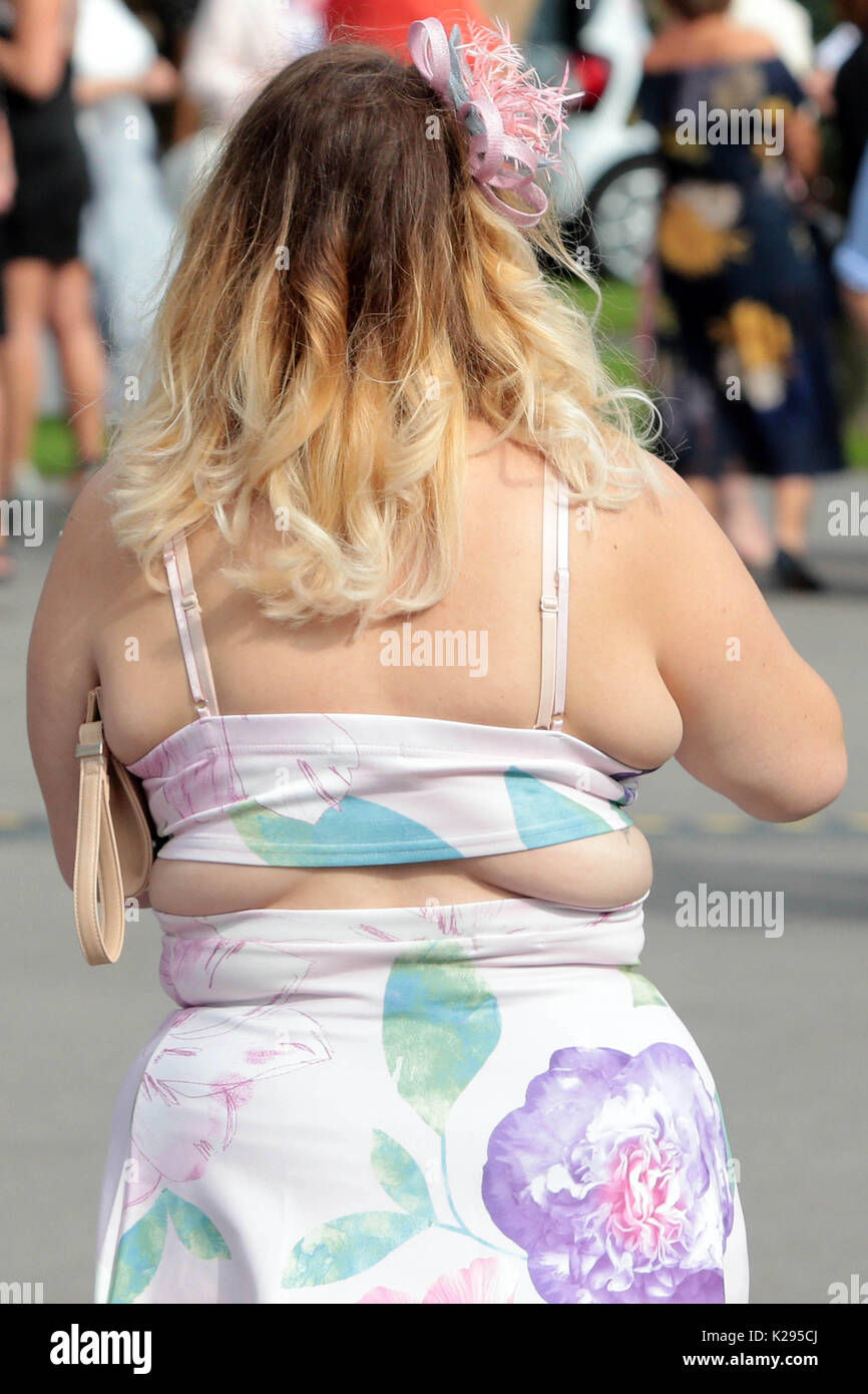 Fat Woman Rear View Opening Taking Stock Photo 2327660937