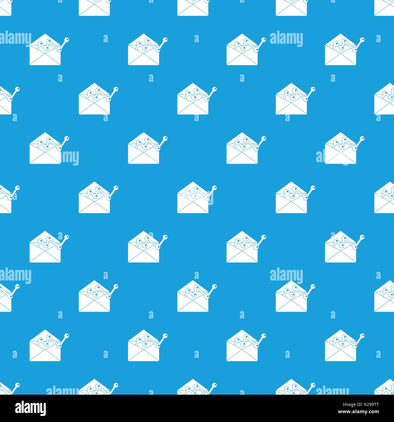 Envellope with graph pattern seamless blue Stock Vector