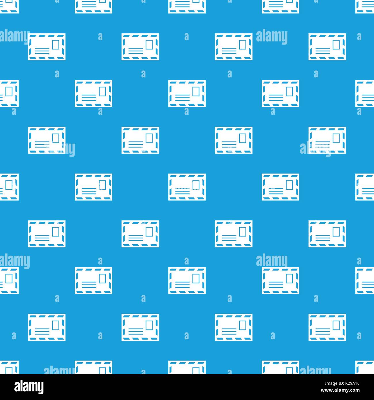 Postage envelope with stamp pattern seamless blue Stock Vector Image ...
