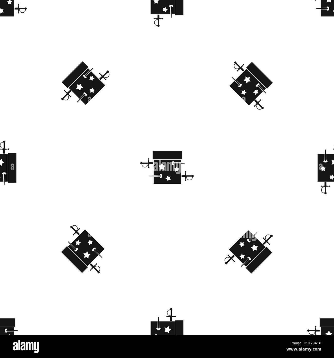 Sword box illusion pattern seamless black Stock Vector