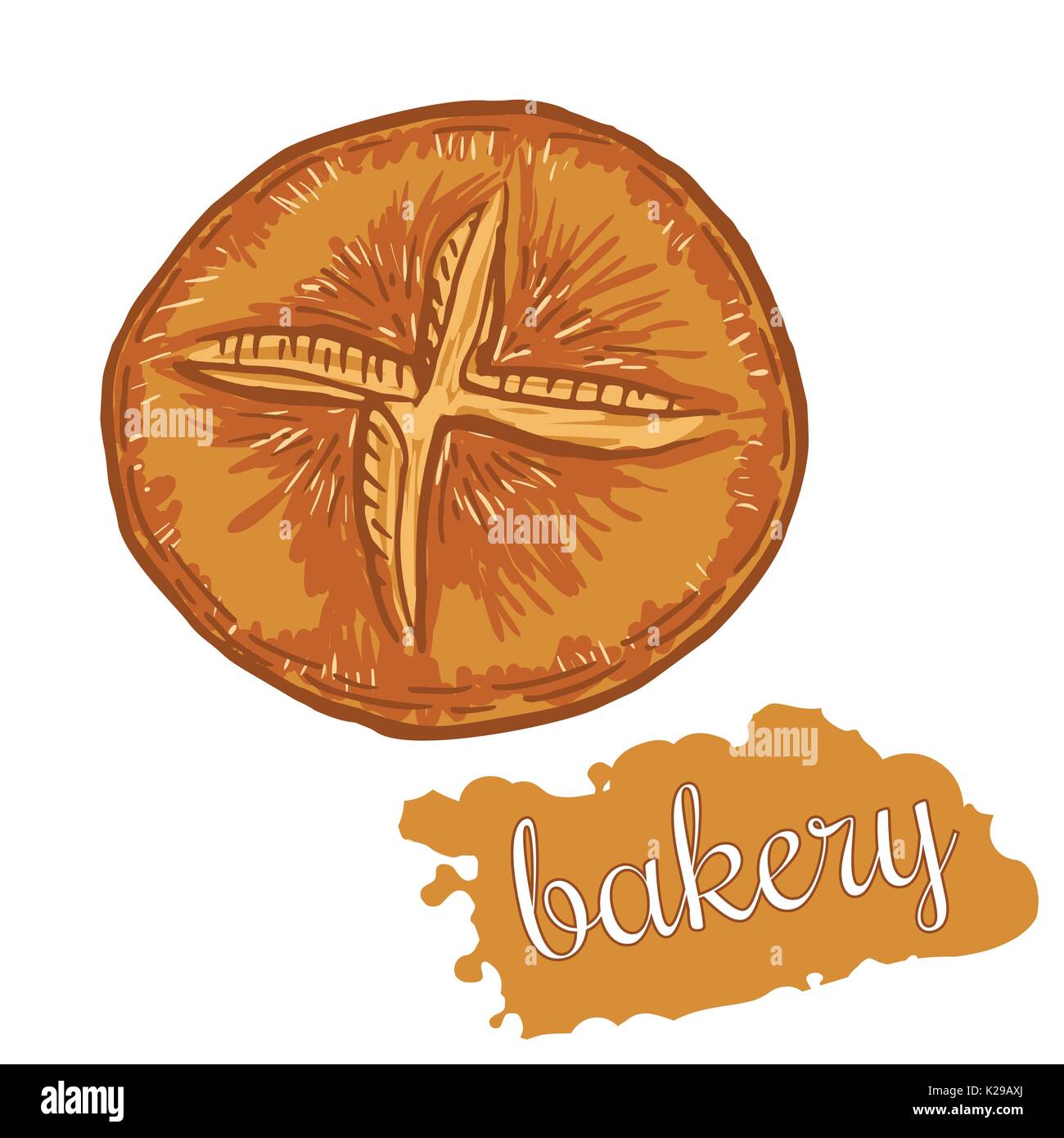 Hand drawn decorative bread bakery . Vector Illustration Stock Vector ...
