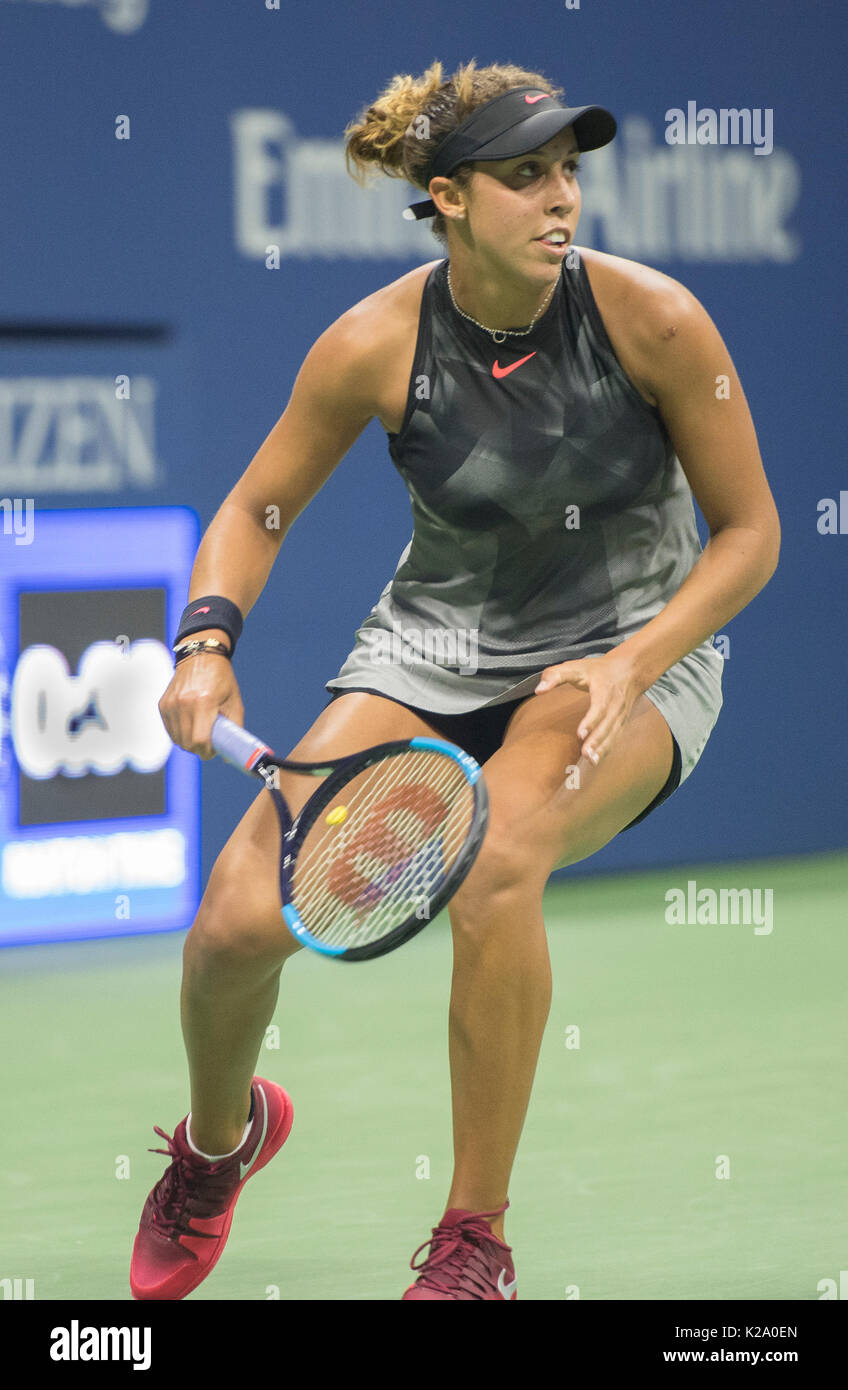 New York, USA. 29th Aug, 2017. Madison Keys (USA) defeated Elise Martens  (BEL) 6-3, 7-6, at the US Open being played at Billy Jean King Ntional  Tennis Center in Flushing, Queens, New