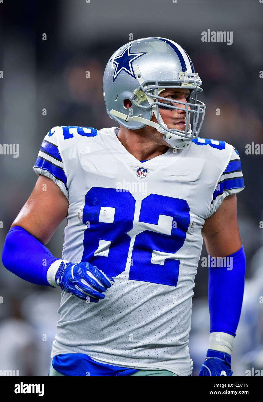 August 26th, 2017:.Dallas Cowboys tight end James Hanna (84).during an NFL  football game between the Oakland Raiders and Dallas Cowboys at AT&T  Stadium in Arlington, Texas. .Manny Flores/CSM Stock Photo - Alamy