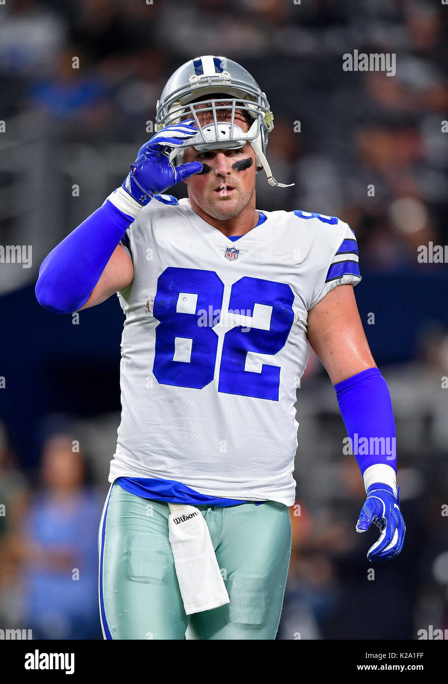 Dallas Cowboys tight end Jason Witten (82) walks the sidelines during an  organized team activity at its NFL football training facility in Frisco,  Texas, Wednesday, May 29, 2019. (AP Photo/Ron Jenkins Stock