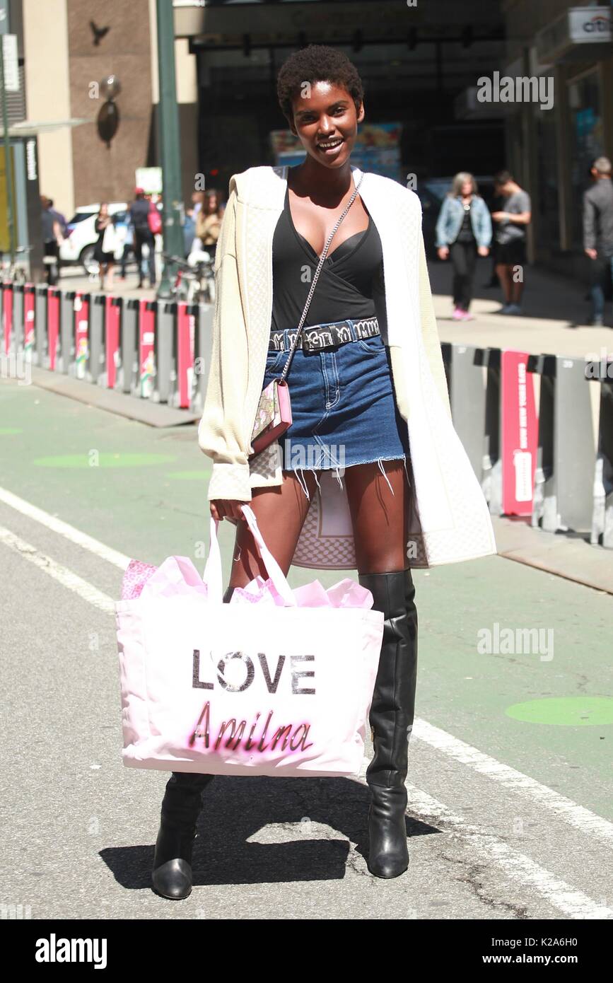 New York, NY, USA. 30th Aug, 2017. Amilna Estevao attends fittings for
