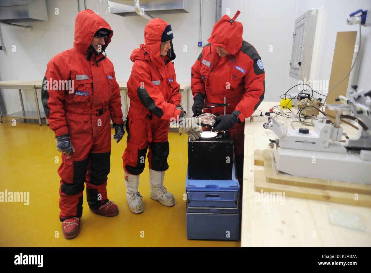 University of Milano Bicocca (Italy), EuroCold laboratory for the conservation and study of ice cores from Antarctica and glaciers, to allow studies on the global atmosphere and climate change Stock Photo