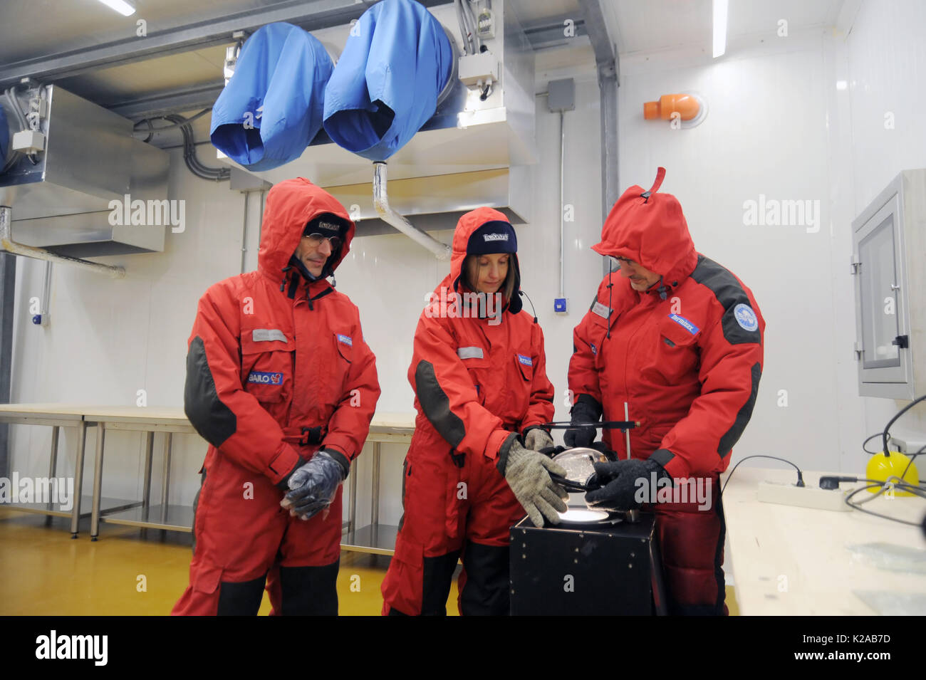 University of Milano Bicocca (Italy), EuroCold laboratory for the conservation and study of ice cores from Antarctica and glaciers, to allow studies on the global atmosphere and climate change Stock Photo