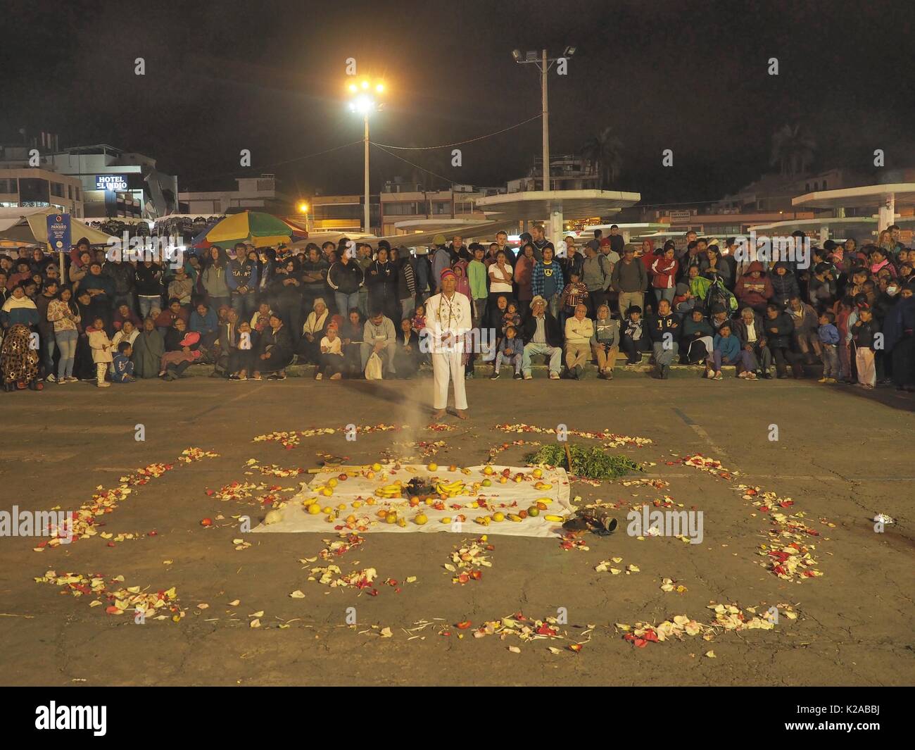 Celebration of SAN JUAN in Otavalo in Ecuador. The Queshua Indians