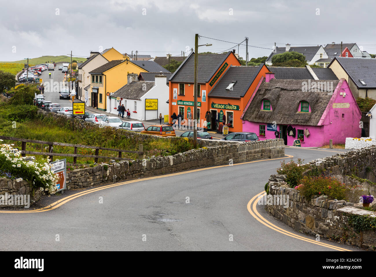 The colourful coastal village of Doolin in County Clare, Ireland. Stock Photo