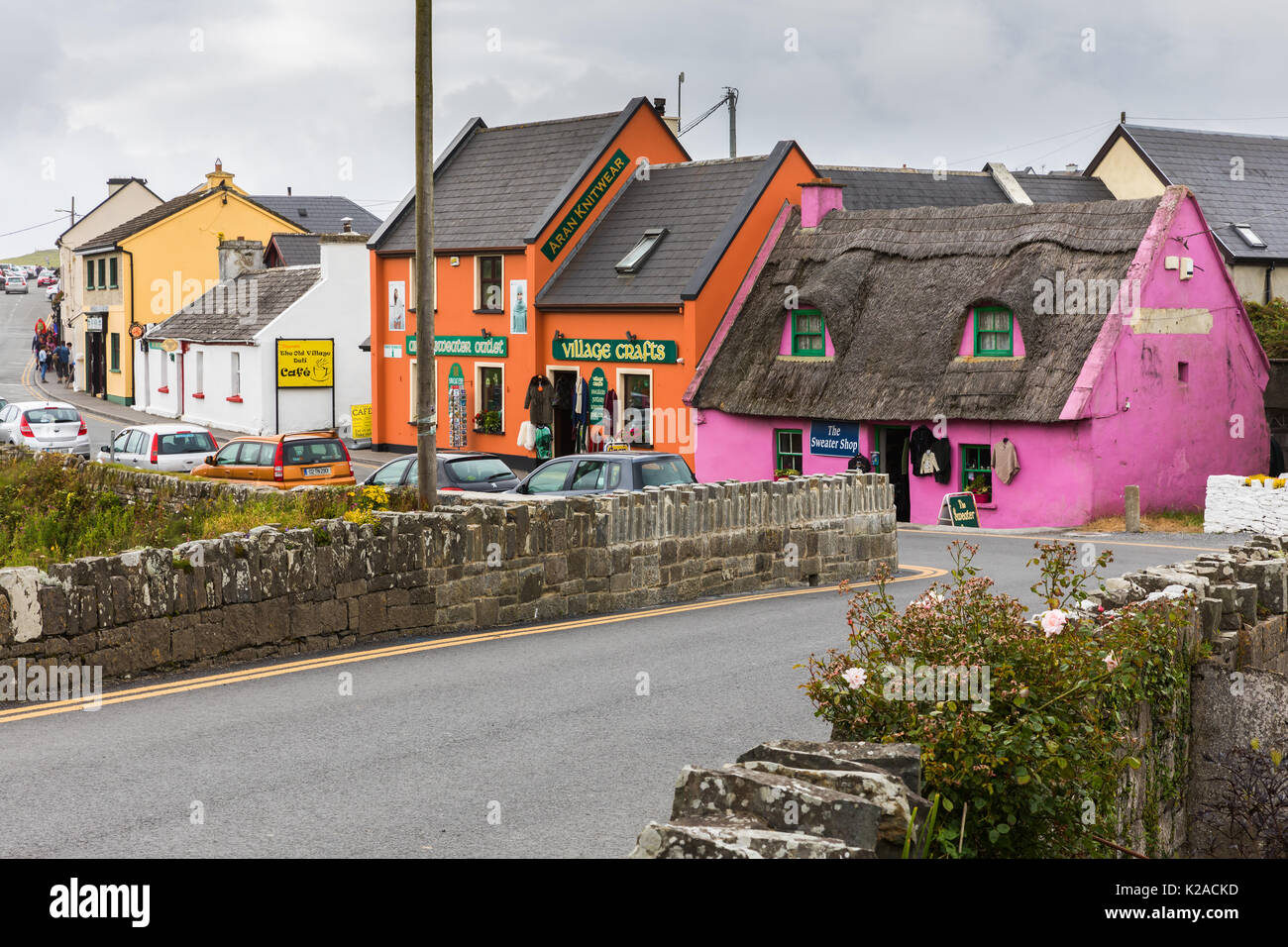 The colourful coastal village of Doolin in County Clare, Ireland. Stock Photo