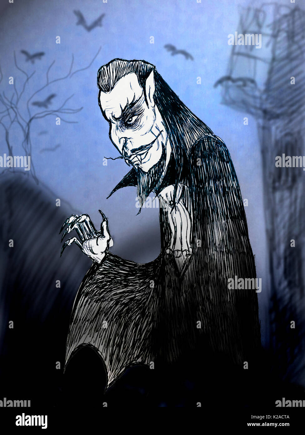 A vampire illustration Stock Photo