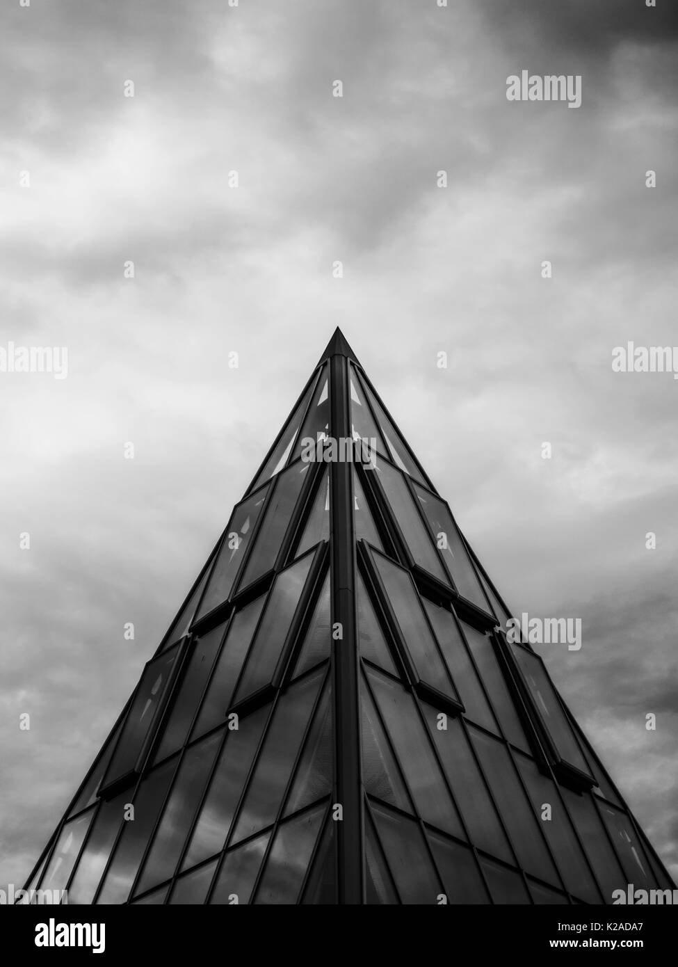 Glass pyramid building in Linköping, Sweden - Tropikhuset Stock Photo