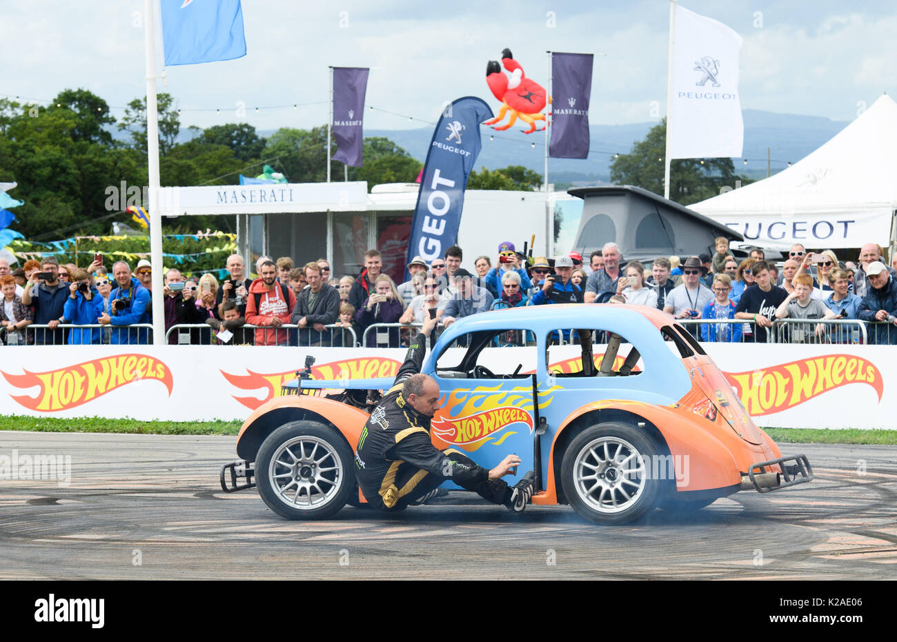 The Hot Wheels Make it Epic Tour races into CarFest North Featuring:  Stuntman Terry Grant completes daring action stunts in a life-size Hot  Wheels car during the parade at CarFest North Where: