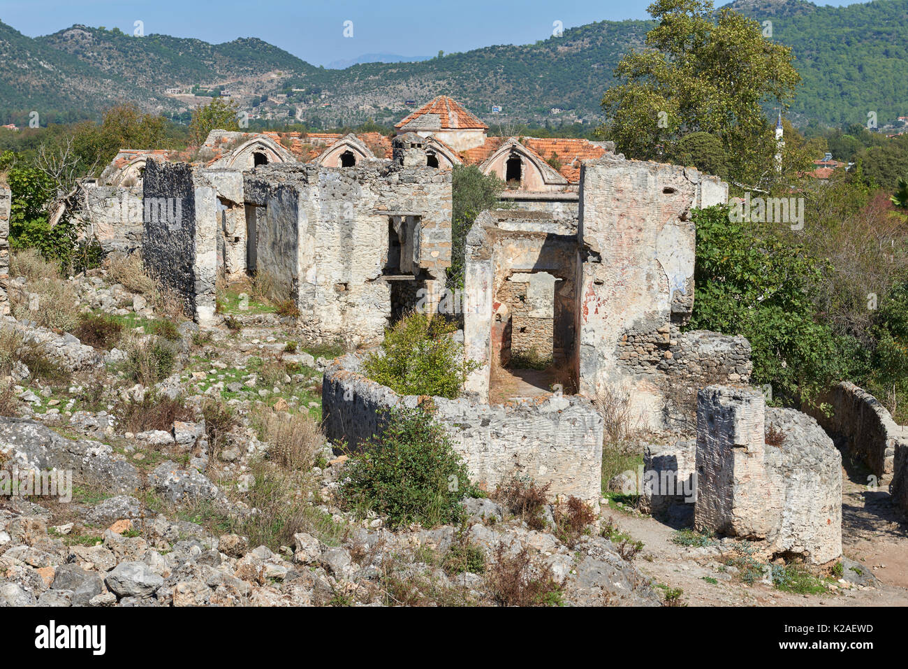 Kayaköy, anciently known as Lebessos and Lebessus, Lycia turkey Stock Photo