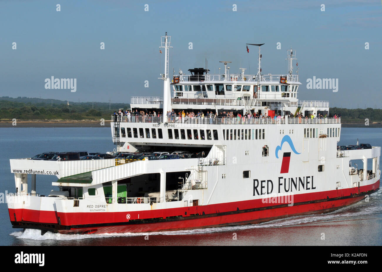 red funnel ferry at Southampton to cowes on the isle of wight berthing at Southampton docks near