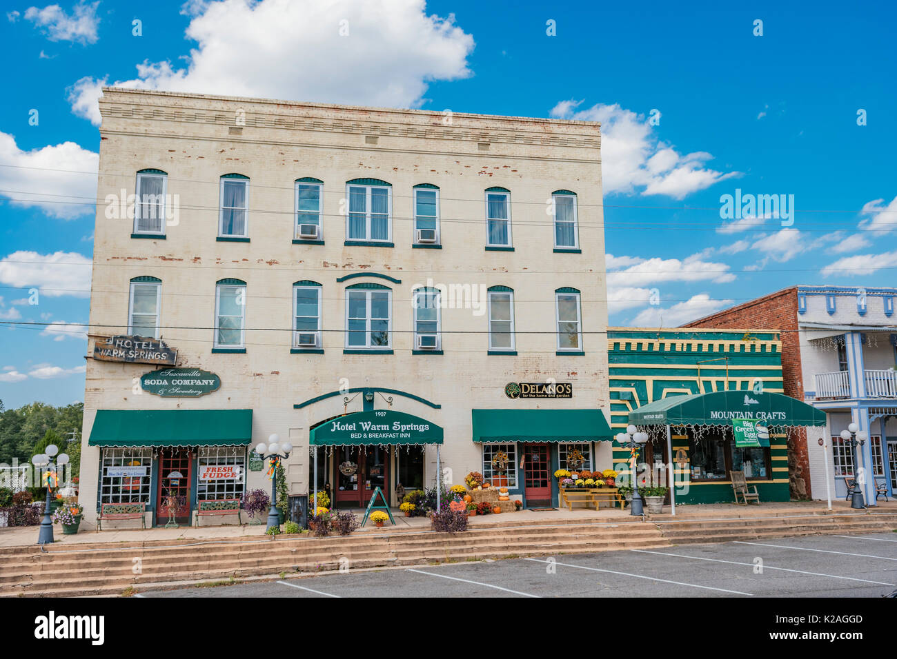 The Warm Springs Hotel, a renovated and converted bed and breakfast for  tourist in Warm Springs, Georgia, USA Stock Photo - Alamy