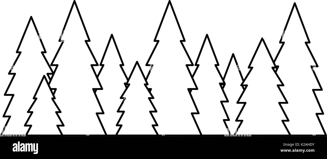pines trees icon over white background vector illustration Stock Vector ...