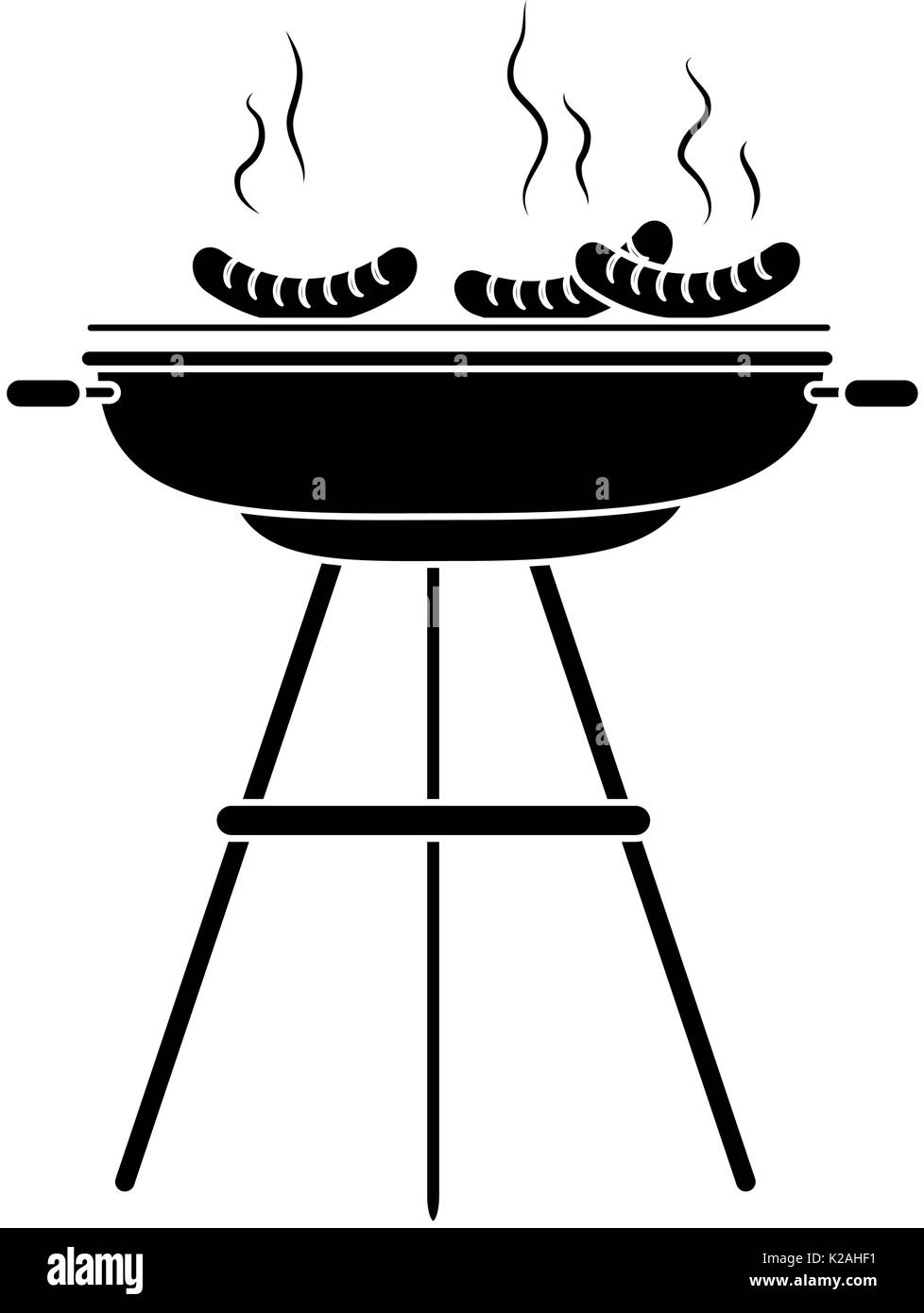 barbecue grill icon over white background vector illustration Stock ...