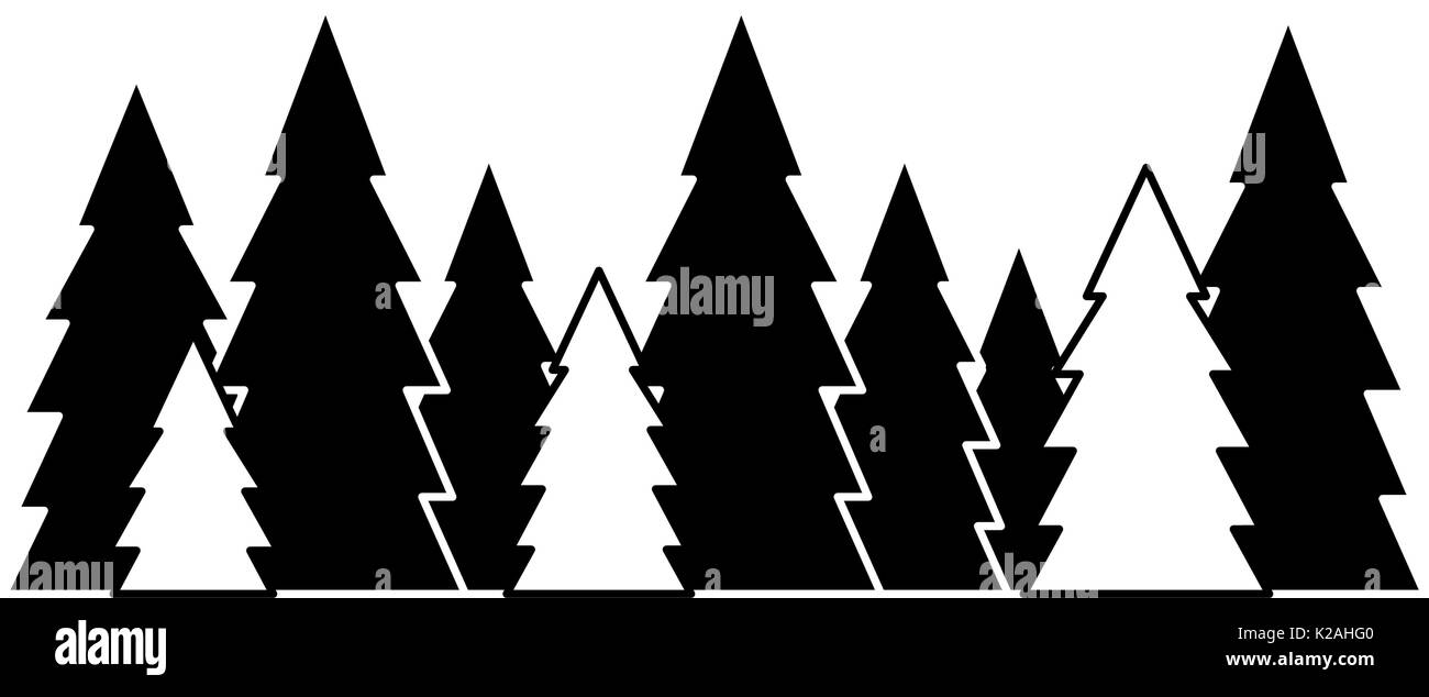 pines trees icon over white background vector illustration Stock Vector ...