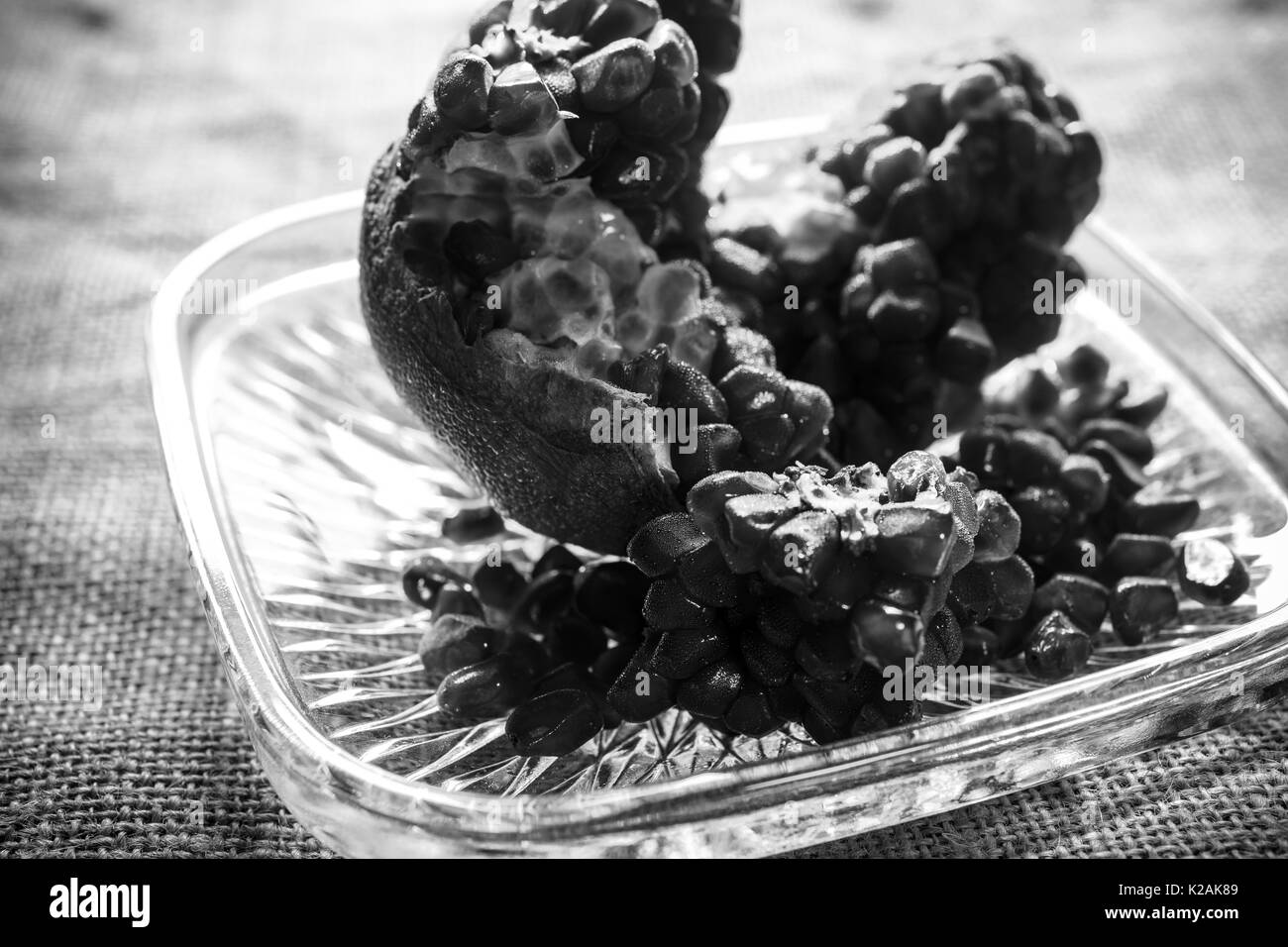 Pomegranate macro Black and White Stock Photos & Images - Alamy