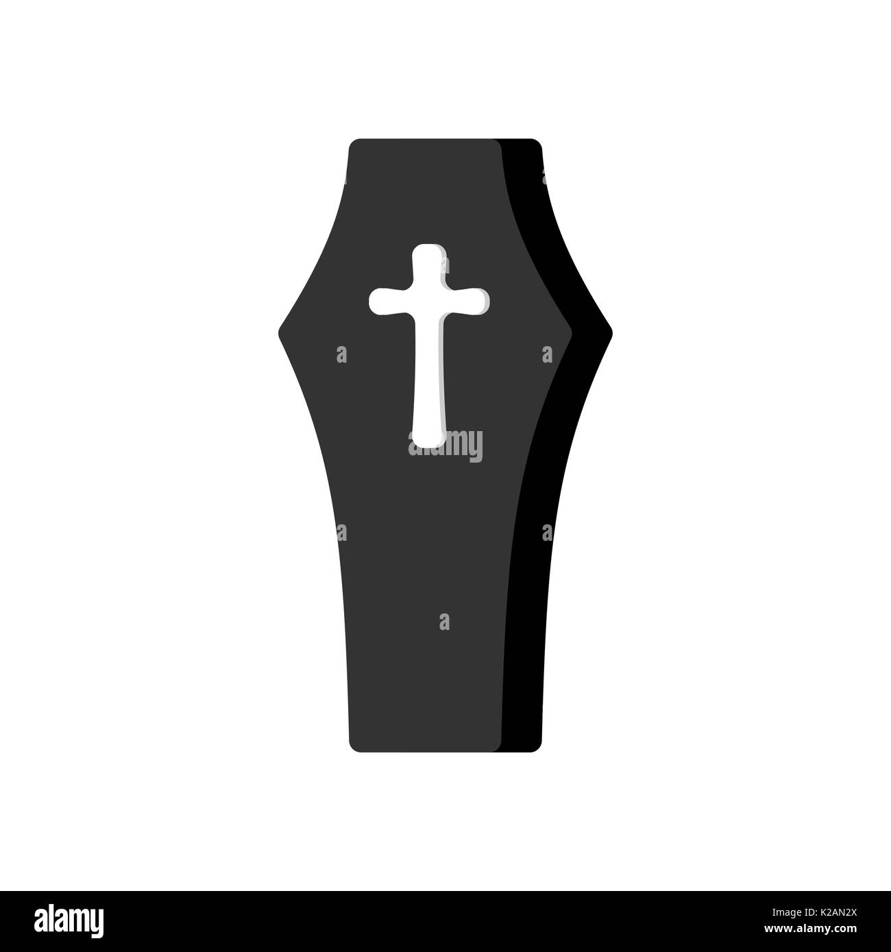 Coffin isolated. casket ​​on white background. Religion object Stock Vector