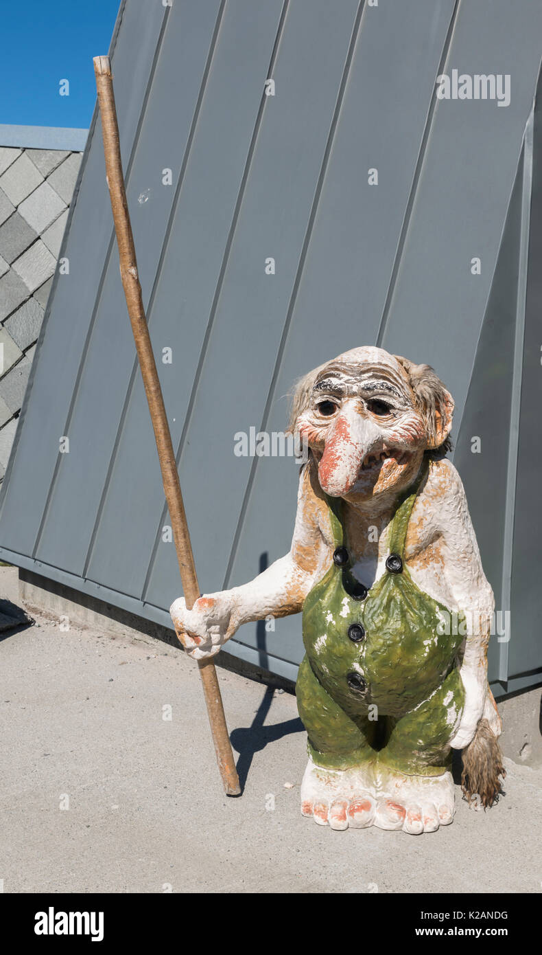 a monument of a troll , a typical caracter from norway Stock Photo