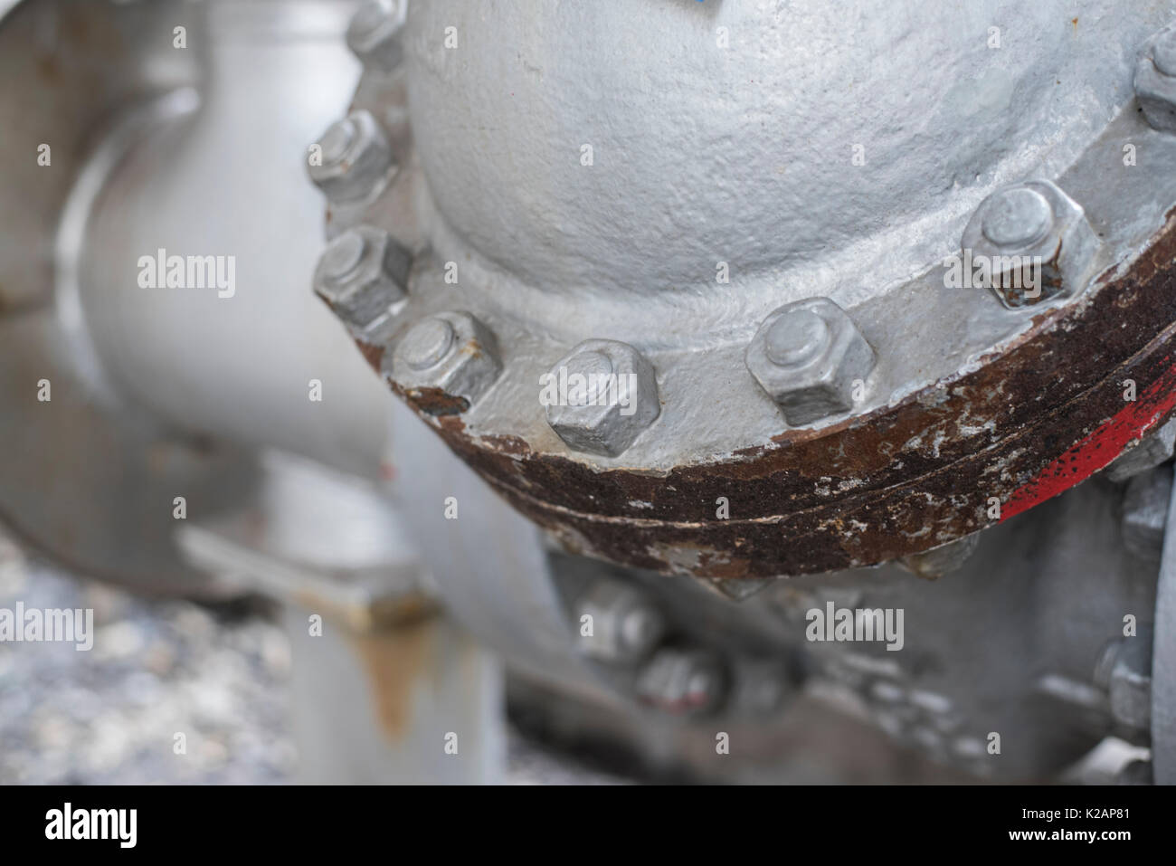 Rusty metal flange in heavy industrial Stock Photo Alamy