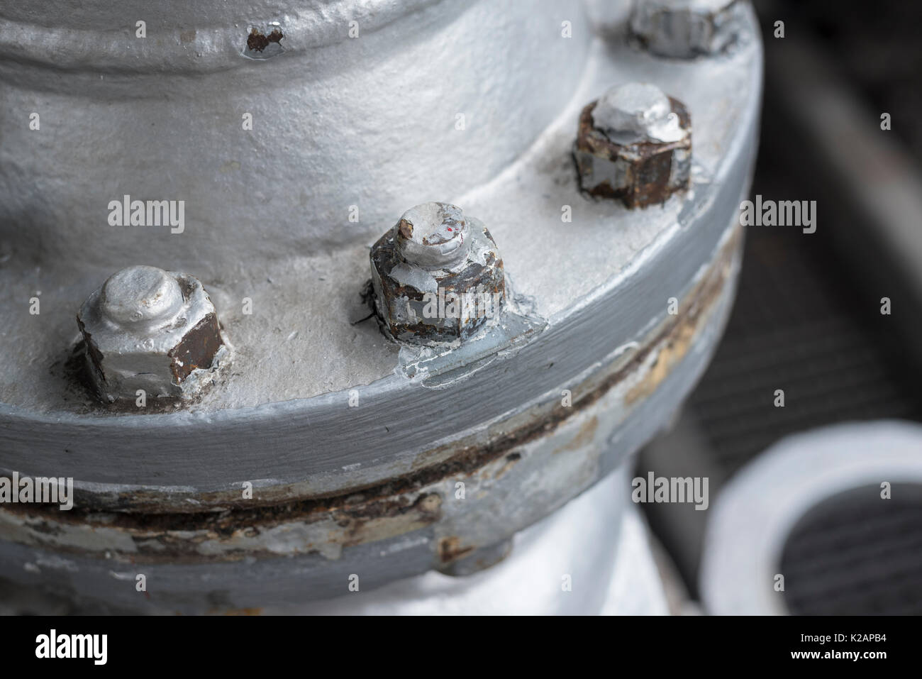Rusty metal flange in heavy industrial Stock Photo Alamy