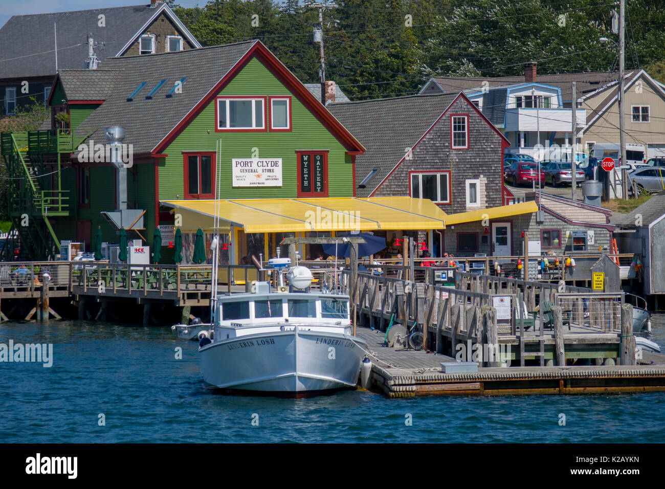 USA Maine ME Port Clyde harbor and docks Stock Photo Alamy
