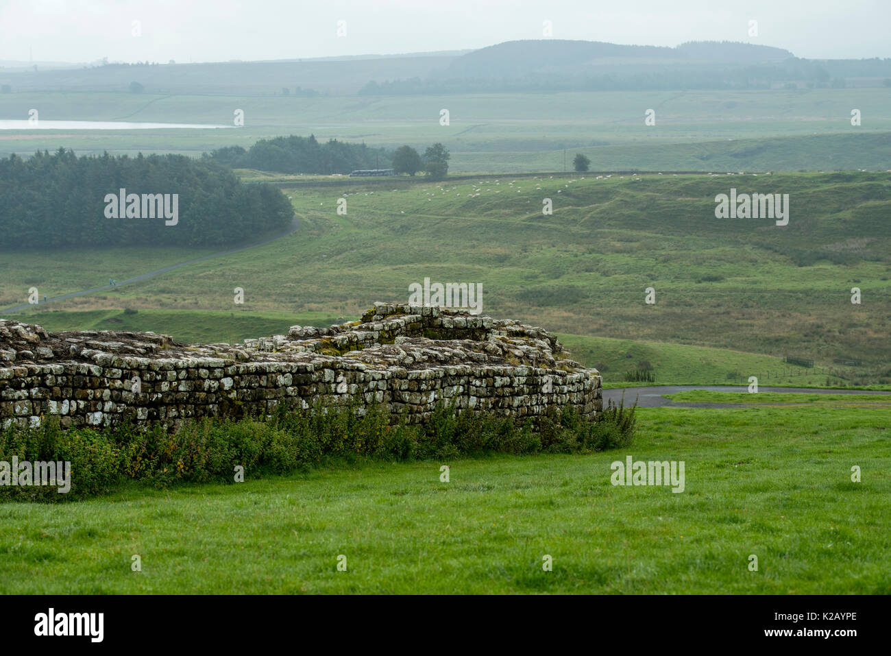 Hadrians wall landscape housesteads hires stock photography and images